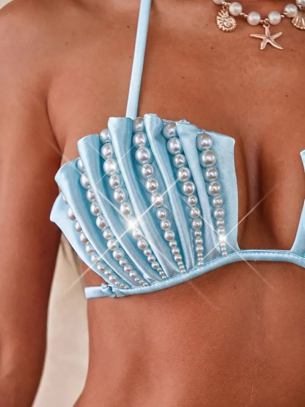 Baby Blue Elegant Women's Luxury Bikini Swimsuit